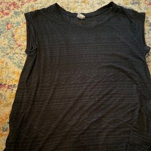 Black short sleeved shirt with tribal design